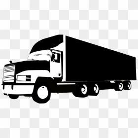 Pickup Truck Semi-trailer Truck Clip Art - Black And White Truck, HD Png Download - semi png