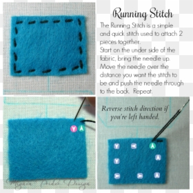 Running Stitch - Sew 2 Pieces Of Fabric Together, HD Png Download - sewing stitches png
