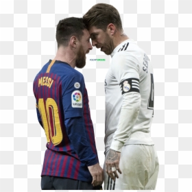 Lionel Messi & Sergio Ramos render - Sergio Ramos Lionel Messi, HD Png Download - football player messi png