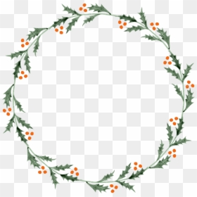 Transparent Holly Wreath Png - Transparent Background Christmas Border, Png Download - round flower border png