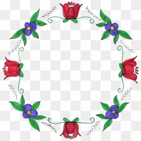 Drawing, HD Png Download - round flower border png