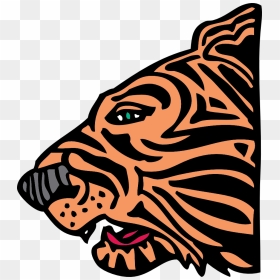 Tiger, Face, Head, Animal, Side Profile, Mammal - Tiger Clip Art, HD Png Download - side face png
