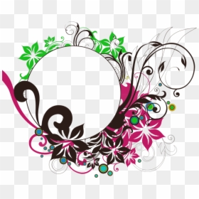 Floral Round Frame - Transparent Circle Design Png, Png Download - round floral png