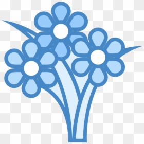 Flores Azuis, HD Png Download - round floral png