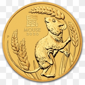 1oz Lunar Mouse Gold Coin Reverse - 2020 Australia 1 2 Oz Gold Lunar Mouse, HD Png Download - gold coin png image