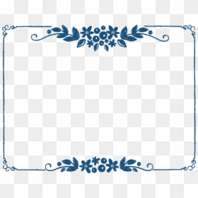 Blue Leaf Frame, HD Png Download - leaf frame png