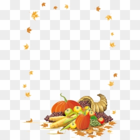Thanksgiving Cornucopia Clip Art - Cornucopia Clipart, HD Png Download - leaf frame png