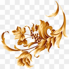 Golden Flower Art Png, Transparent Png - flower wallpaper png