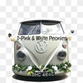 Vw Camper With Flower Decorations, HD Png Download - wedding car png