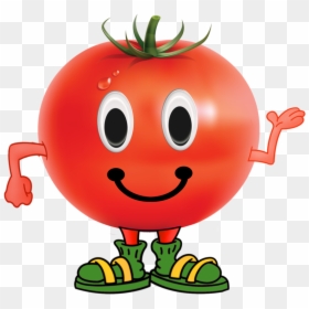Clip Art Funny Vegetables - Cartoon Fruits And Vegetables, HD Png Download - tomato cartoon png