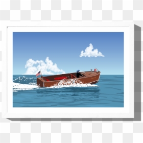 Classic Boat Ii Print Frame White, HD Png Download - boat png image