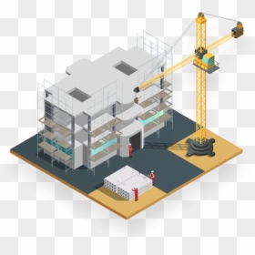 Infor Erp Cloud Software For The Construction Industry - Isometric Building Construction, HD Png Download - construction png images