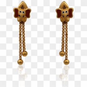 Adorable Gold Enamel Ganesha Danglers - Cartoon, HD Png Download - golden ganesh png