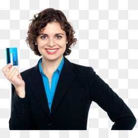 Person Holding Credit Card, HD Png Download - women png images