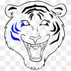 Drawing Tigers Open Mouth - Tiger Easy To Draw, HD Png Download - angry tiger png