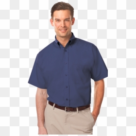 Men"s S/s Light Weight Poplin Shirt - Dress Shirt, HD Png Download - mens dress png