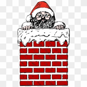 Santa In A Chimney - Chimney Clip Art, HD Png Download - xmas father png