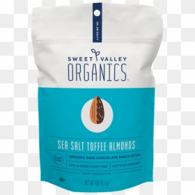 Sea Salt Toffee Almonds Organic Dark Chocolate Snack - Food, HD Png Download - single almond png