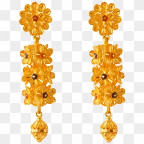 22kt Gold Har Set - Earring, HD Png Download - flower haar png