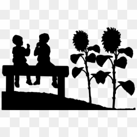 Transparent People Sitting On Bench Png - Siluet Bunga Matahari, Png Download - negro de whatsapp png