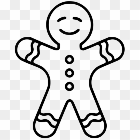 Gingerbread Man Black And White - Drawing Ginger Bread Man, HD Png Download - negro de whatsapp png