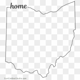 Free Ohio Outline With Home On Border, Cricut Or Silhouette - Line Art, HD Png Download - out line borders png