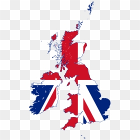 United Kingdom Flag Map, HD Png Download - britain flag png