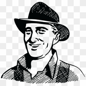 Old Man Clipart Farmer - Male Farmer Clipart Black And White, HD Png Download - farmer png images
