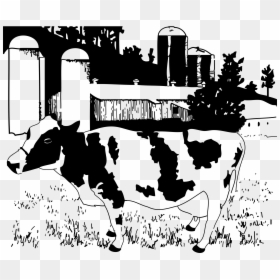 Cow On Farm Clip Arts - Dairy Farm Clipart, HD Png Download - farmer png images