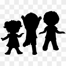 Human Behavior Male Clip Art Silhouette - Transparent Black Kids Silhouette, HD Png Download - children playing clipart png