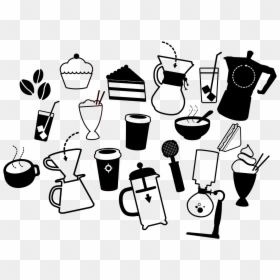 Food Icons Black Coffee Artisan Design - Coffee And Food Icon, HD Png Download - black and white food icon png
