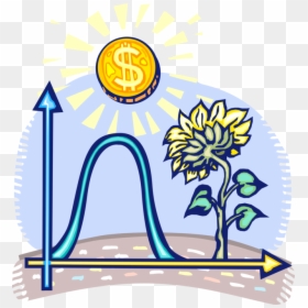 Vector Illustration Of Financial Growth Graph With, HD Png Download - blue flower vector png