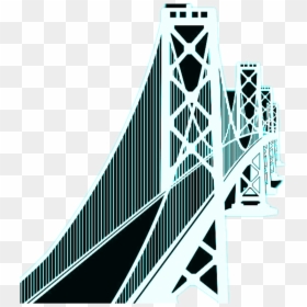 Bridge Water Building Large Green Black Silhouette - Aerospace Manufacturer, HD Png Download - bay bridge png