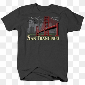 City By The Bay San Francisco Red Bridge Seagulls Usa - Shirt, HD Png Download - bay bridge png