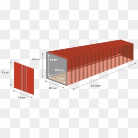20 Inch Container Size, HD Png Download - shipping container png