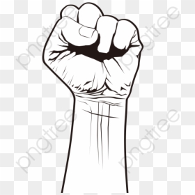 Transparent Fist Clipart - Punho Desenho Fundo Preto, HD Png Download - clenched fist png