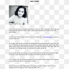 Document, HD Png Download - anne frank png