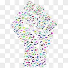 Sprinkles,peace Symbols,raised Fist - Colorful Fist, HD Png Download - clenched fist png