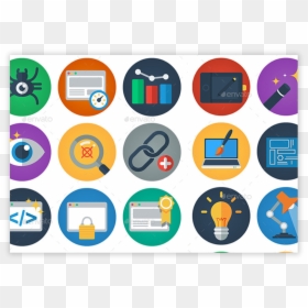Flat Icons Set - Circle, HD Png Download - document icons png