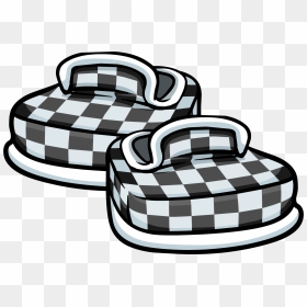 Black Checkered Shoes Club - Club Penguin Shoes, HD Png Download - checker pattern png