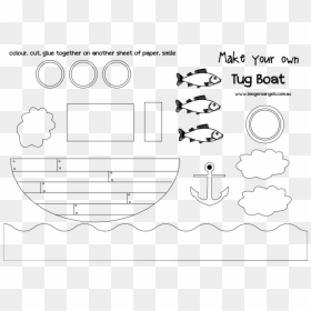 Paper Boat Png - Tugboat Preschool Craft, Transparent Png - cut out png