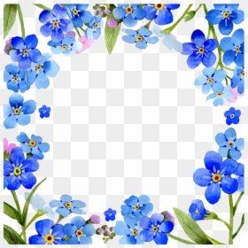 Transparent Rustic Flower Clipart - Flower Blue Border Background, HD Png Download - marco de flores png