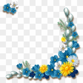 Marcos De Flores Azul Png , Png Download - Blue Floral Border Png, Transparent Png - marco de flores png