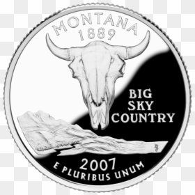 Montana Quarter, Reverse Side, 2007 - 2007 Montana Quarter, HD Png Download - montañas png