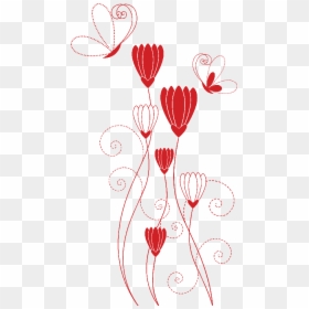Dibujos De Flores Rojas Para Tarjetas, HD Png Download - diseños png