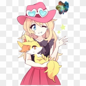 Transparent Fennekin Png - Serena And Fennekin All, Png Download - delphox png