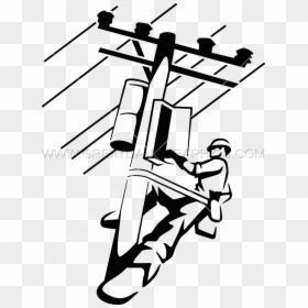 Lineworker Electricity Drawing Clip Art - Lineman Clipart, HD Png Download - electrician png