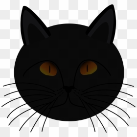 Black Cat Face Drawing, HD Png Download - black cat png