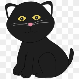 Cute Halloween Black Cat Clipart, HD Png Download - black cat png