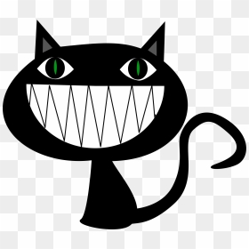 Smiling Black Cat Cartoon, HD Png Download - black cat png